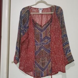 Vince Multicolor Patterned Blouse